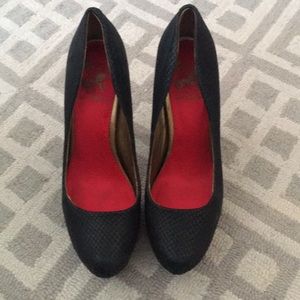 Black high heel shoes